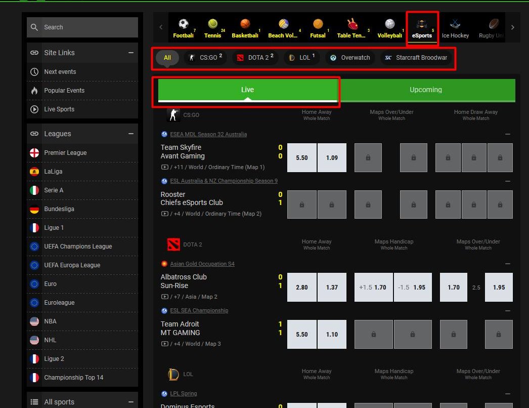 List of sports with esports versions